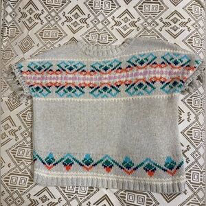 Old Navy Multicolor Patterned Sweater. Fringe Poncho w an American Indian Vibe